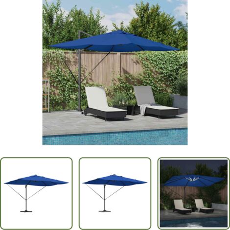 Ombrello azzurro -  Ombrellone Azzurro 352 x 251 x 265 cm Poliestere e Alluminio