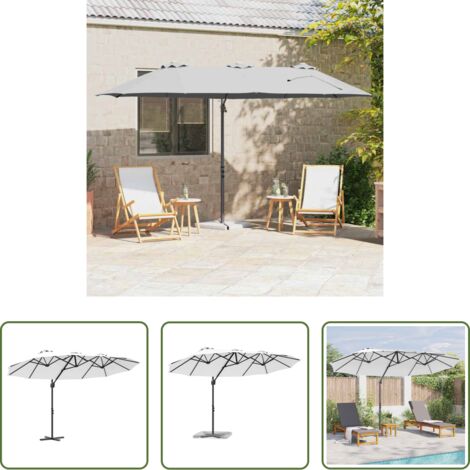Ombrello balcone -  Ombrellone Sabbia 372 x 198 x 243 cm Poliestere e Alluminio