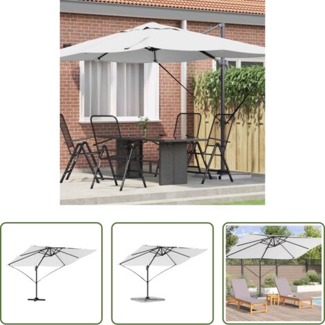 Ombrello esterno -  Ombrellone Sabbia 351 x 250 x 260 cm Poliestere e Alluminio