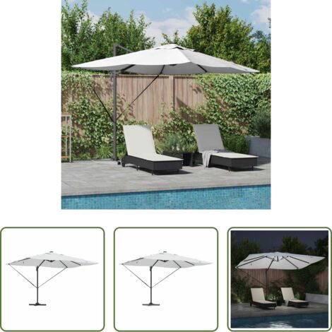 Ombrello esterno -  Ombrellone Sabbia 352 x 251 x 265 cm Poliestere e Alluminio