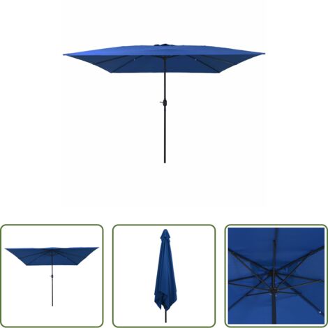 Ombrello pieghevole -  Ombrello da giardino Azzurro 295 x 295 x 245 cm