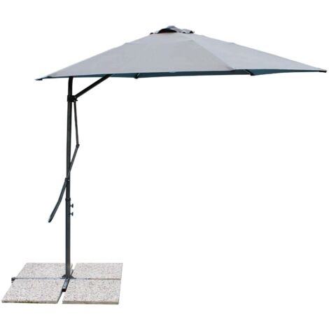 Ombrellone Ø 3 in alluminio telo grigio antivento mod. Zenith