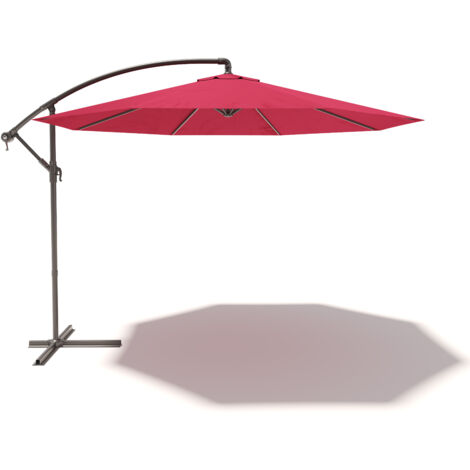 VIDAXL - Ombrellone A Sbalzo Con Led E Palo In Acciaio 300 Cm Antracite