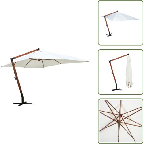 Ombrellone 3x4 m - vidaXL Ombrellone 300 x 400 cm Bianco - Ombrellone bianco