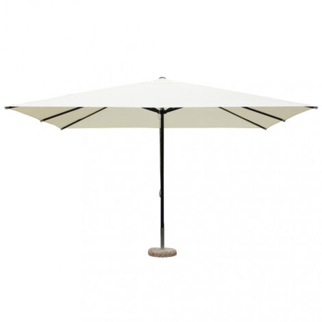 Ombrellone 3x4 mt a palo centrale da giardino con palo nero in alluminio e copertura beige Brayan