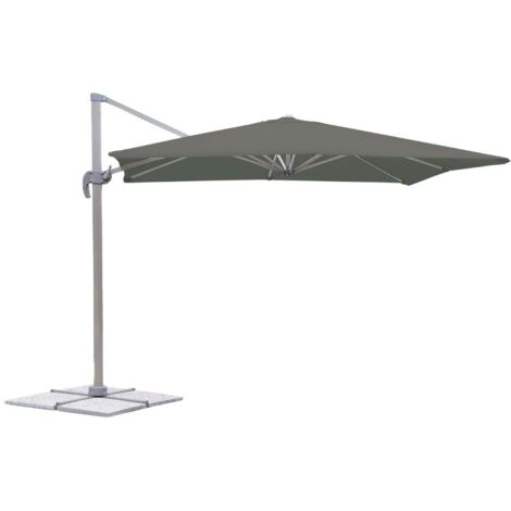 OMBRELLONE A BRACCIO PARASOLE GIARDINO 3x3 mt DECENTRATO GAZEBO GRIGIO 722ve