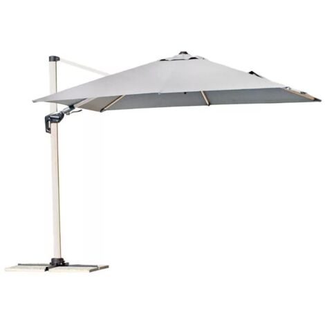 ombrellone a braccio quadrato solaria in alluminio bianco e grigio 3x3 mt