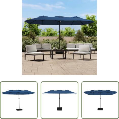Ombrellone a doppia testa -  Ombrellone a Doppia Testa Azzurro 449x265 cm