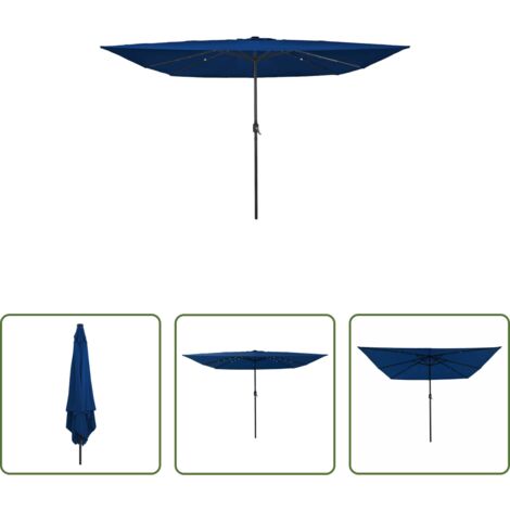 Ombrellone a LED -  Ombrello da giardino Azzurro 295 x 295 x 245 cm