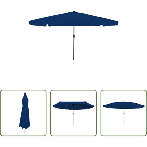 Ombrellone a LED -  Ombrello da giardino Azzurro 395 x 395 x 245 cm Poliestere