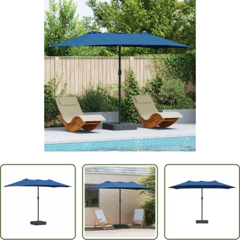 Ombrellone a ombrello -  Ombrello da giardino Azzurro 385 x 209 x 244 cm