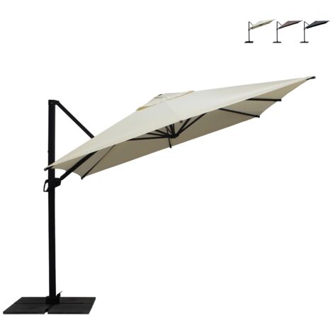 Ombrellone a palo laterale Antibes Q300x300 cm Made in Italy  Colori Maffei: Ecru