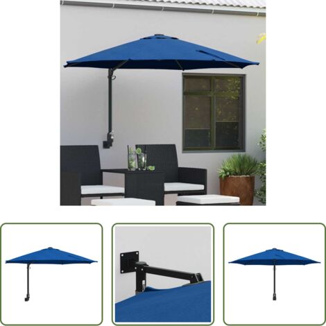 Ombrellone a parete -  Ombrello da giardino Azzurro 248 x 248 x 148 cm
