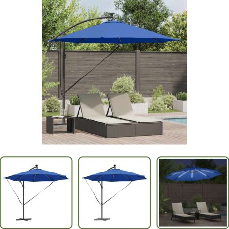 Ombrellone a sbalzo -  Ombrellone Azzurro 294 x 294 x 248 cm Poliestere e Alluminio
