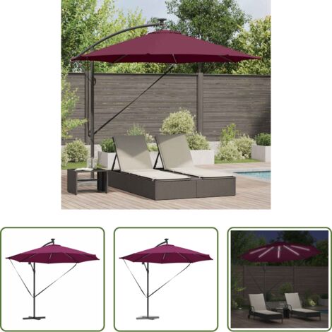 Ombrellone a sbalzo -  Ombrellone Rosso Bordeaux 294 x 294 x 248 cm