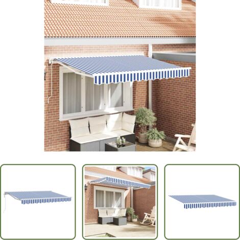 Ombrellone all'aperto -  Struttura della tenda Blu e Bianco 300 x 200 cm