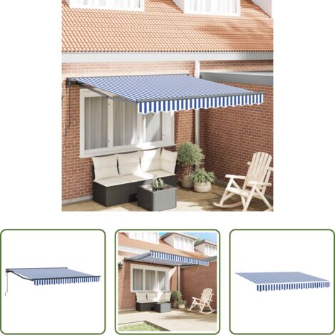 Ombrellone all'aperto -  Struttura della tenda Blu e Bianco 350 x 250 cm