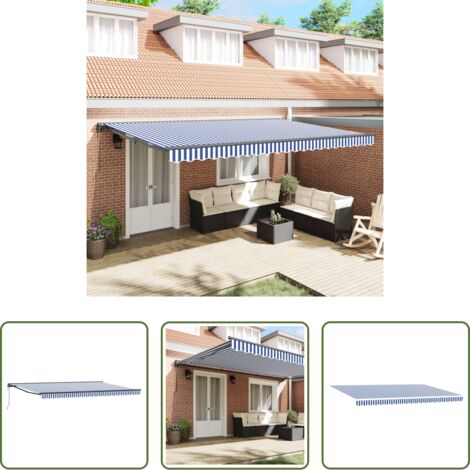 Ombrellone all'aperto -  Struttura della tenda Blu e Bianco 500 × 300 cm