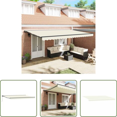 Ombrellone all'aperto -  Struttura della tenda Crema 500 × 300 cm