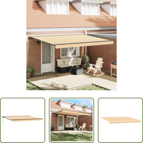 Ombrellone all'aperto -  Struttura della tenda Giallo e Bianco 450 × 300 cm