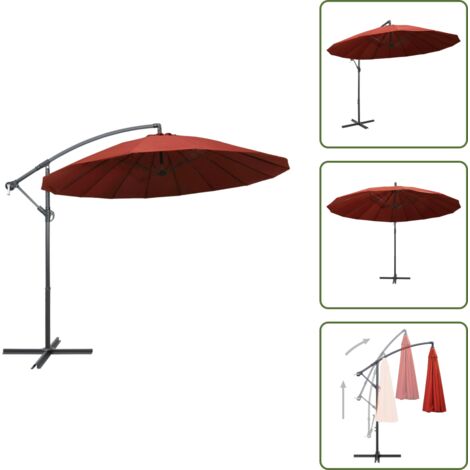 Ombrellone alluminio - vidaXL Ombrellone a Sbalzo Terracotta 3 m Palo in Alluminio - Protezione dal sole