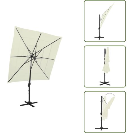 Ombrellone anti-UV - vidaXL Ombrellone a Sbalzo 4 Livelli Palo Alluminio 250x250 cm Sabbia - Ombrellone da patio