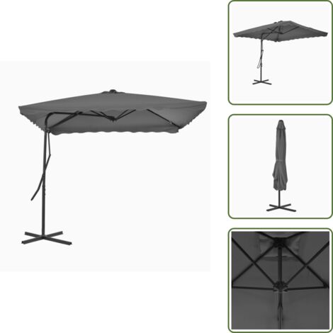 Ombrellone antiraggi uv - vidaXL Ombrellone da Esterni con Palo in Acciaio 250x250cm Antracite - Ombrellone rotante