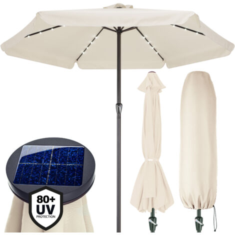 Ombrellone Athen creme alluminio 24 LED solari 330cm