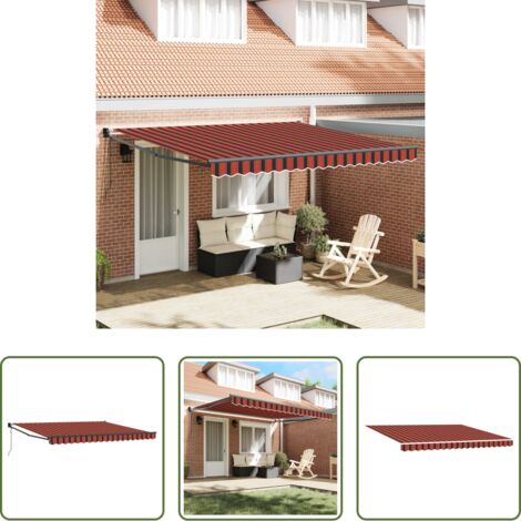 Ombrellone automatico -  Tenda Retrattile Arancione e Marrone 350 x 250 cm