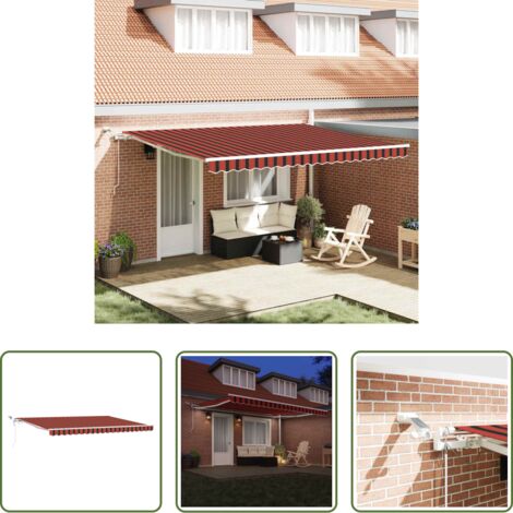 Ombrellone automatico -  Tenda Retrattile Arancione e Marrone 450 × 300 cm