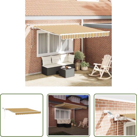 Ombrellone automatico -  Tenda Retrattile Multicolore 350 x 250 cm Poliestere e Metallo