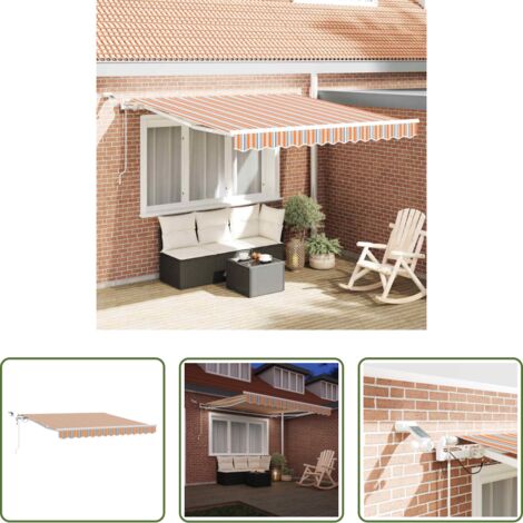 Ombrellone automatico -  Tenda Retrattile Multicolore 350 x 250 cm Poliestere e Metallo