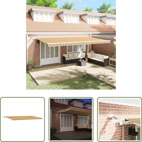 Ombrellone automatico -  Tenda Retrattile Multicolore 600 × 300 cm Poliestere e Metallo