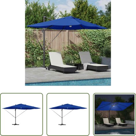 Ombrellone azzurro -  Ombrellone Azzurro 351 x 250 x 253 cm Poliestere e Alluminio