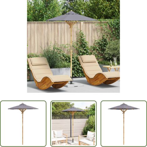 Ombrellone bambù - Ombrello da giardino Grigio scuro Ø 270 x 260 cm Bambù