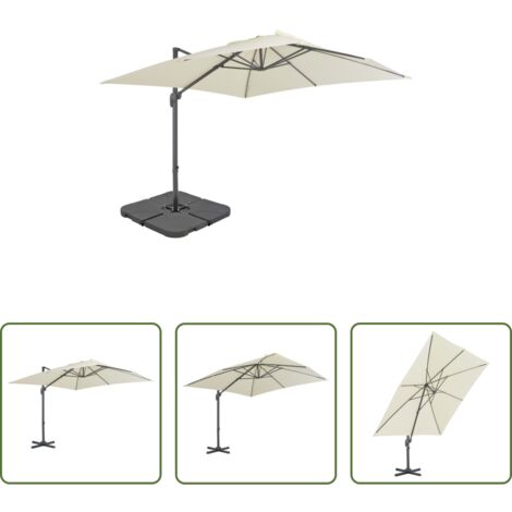 Ombrellone con base -  Ombrellone da Giardino con Base Portatile Sabbia
