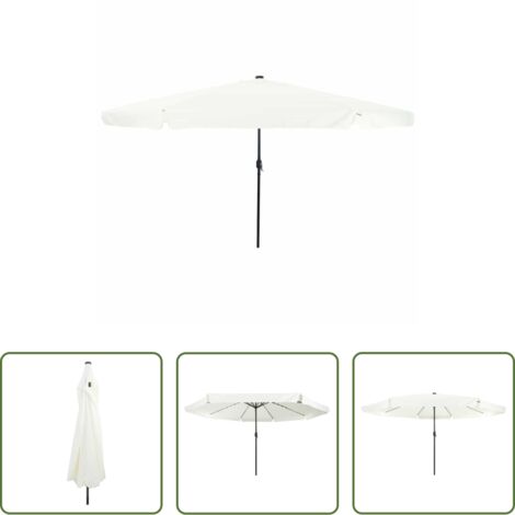 Ombrellone con luci LED -  Ombrello da giardino Sabbiato e Antracite 395 x 395 x 245 cm