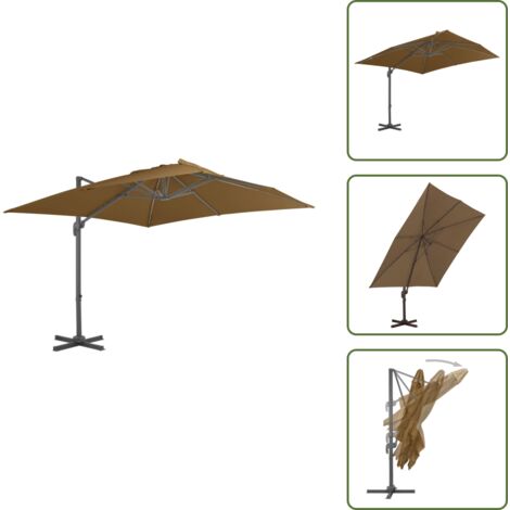 Ombrellone con manopola - vidaXL Ombrellone a Sbalzo Palo in Alluminio 300x300cm Grigio Talpa - Ombrellone inclinabile