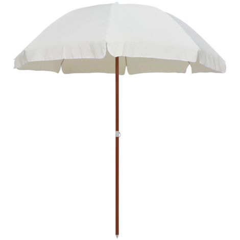 Ombrellone con palo in acciaio 240 cm sabbia 020008101