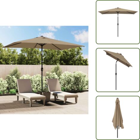 Ombrellone con palo in acciaio - vidaXL Ombrellone con Palo in Metallo 300x200 cm Grigio Talpa - Ombrellone anti UV