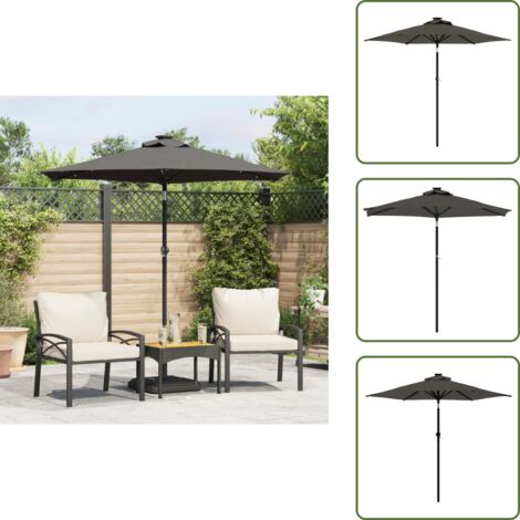 Ombrellone con palo in acciaio - vidaXL Ombrellone Giardino con Palo in Acciaio Antracite 225x225x212cm - Ombrellone inclinabile