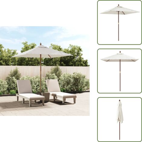 Ombrellone con palo in legno - vidaXL Ombrellone da Giardino con Palo in Legno Sabbia 198x198x231 cm -