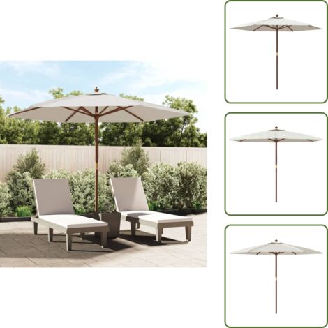 Ombrellone con palo in legno - vidaXL Ombrellone da Giardino con Palo in Legno Sabbia 299x240 cm -