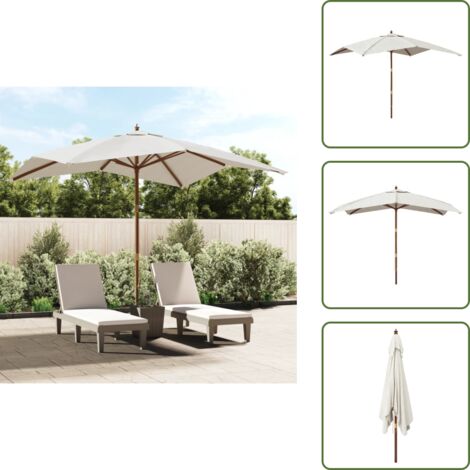 Ombrellone con palo in legno - vidaXL Ombrellone da Giardino con Palo in Legno Sabbia 300x300x273 cm -