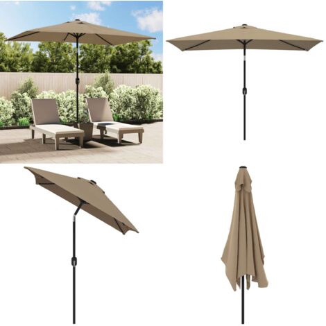 Ombrellone con Palo in Metallo 300x200 cm Grigio Talpa - Ombrellone in metallo - Protezione dal sole