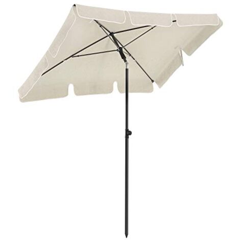 QUICK STAR Ombrellone Da Balcone Rettangolare 2x1.25 M, Colore Sabbia, Pieghevole, Con Custodia, Altezza Regolabile 170-245 Cm