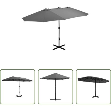 Ombrellone da esterni -  Ombrellone da Esterni con Palo in Alluminio 460x270cm Antracite