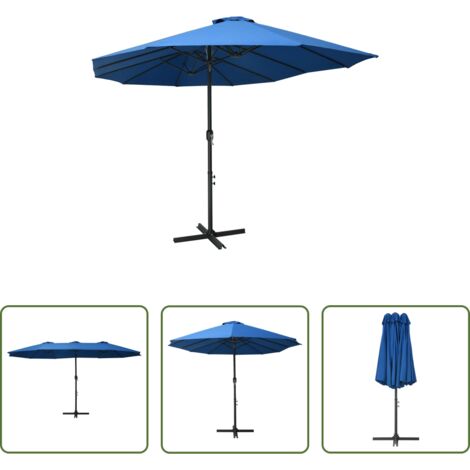 Ombrellone da esterni -  Ombrellone da Esterni Palo in Alluminio 460x270cm Blu