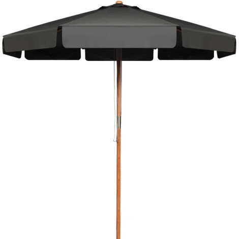 Ombrellone da esterno 3 m, Ombrellone tessuto poliestere impermeabile protezione UV, Grigio
