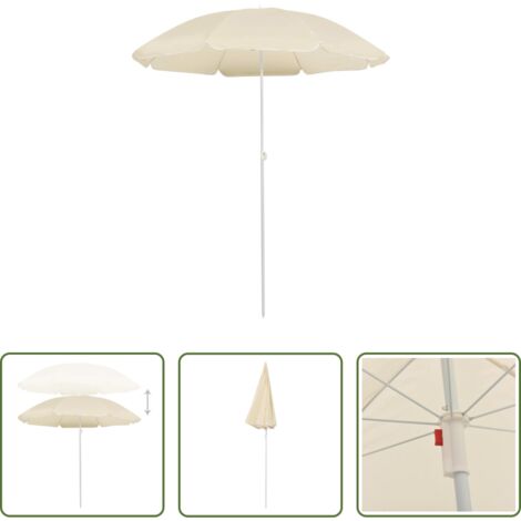 Ombrellone da esterno -  Ombrellone da Esterni con Palo in Acciaio 180 cm Sabbia